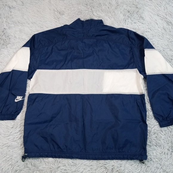 Vintage Nike Mens Jacket Blue XL Windbreaker Pockets Swoosh Athletic Activewear - Picture 2 of 13